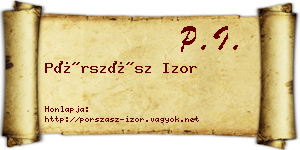 Pórszász Izor névjegykártya